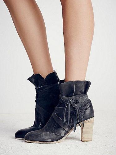 Autumn Winter Short Boots High-heeled Thick-heeled Women's Ankle Boots