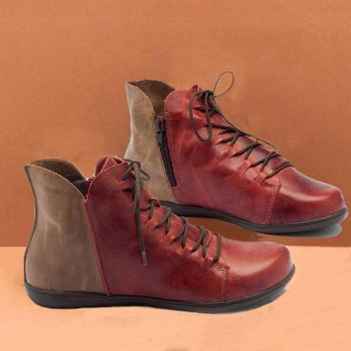 Women Lace Up Comfortable Booties