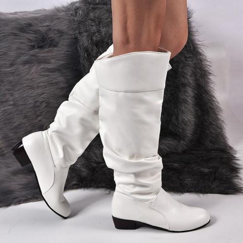 Plus Size Knee Height Leather Boots