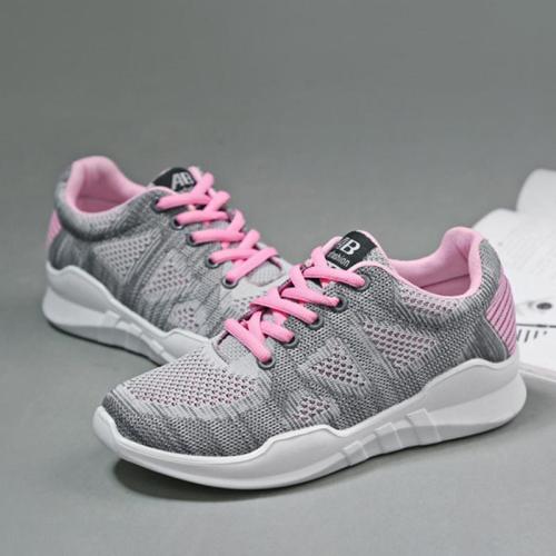 Womens Athletic Summer Mesh Fabric Lace-Up Sneakers