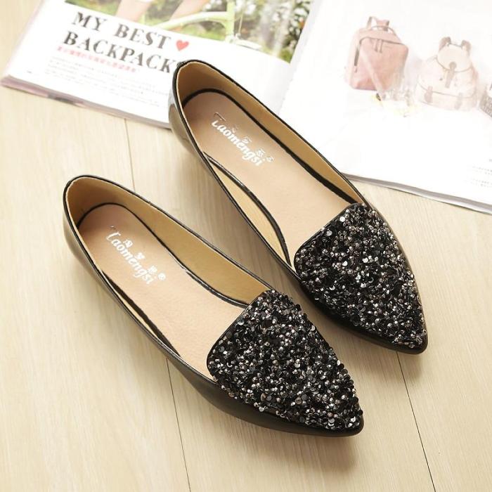 2019 New Summer Pointed Toe Pu Leather Sweet Light Mouth Casual Single Shoes Fashion Pregnant Women's Flat Shoes YX0015