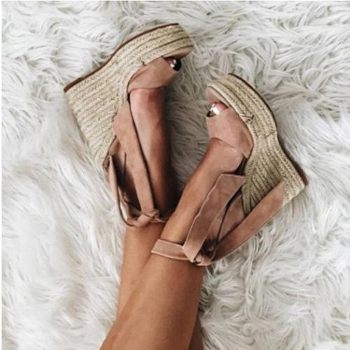 Summer Fashion Wedge Straps Open Toe Women's Sandals High-Heeled Shoes