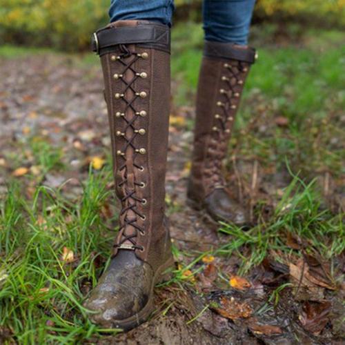 Women's Vintage Casual Leather Riding Boots