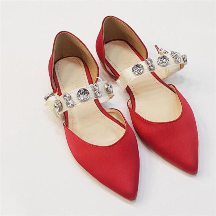 Diamond-Tipped Flat-Bottomed Hollow Shoes
