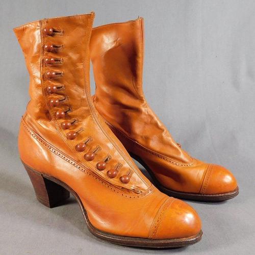 Women Artificial Leather Chunky Heel Button Mid-Calf Boots