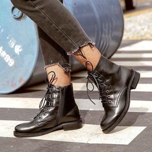 Lace-up Chunky Heel Daily Casual Boots
