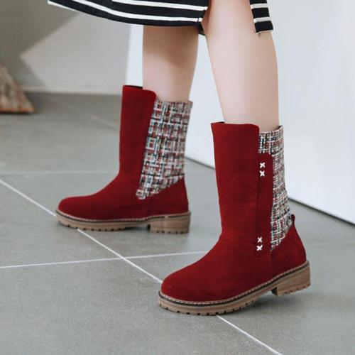 Women's Simple Style Slip-on Low Heel Ankle Boots