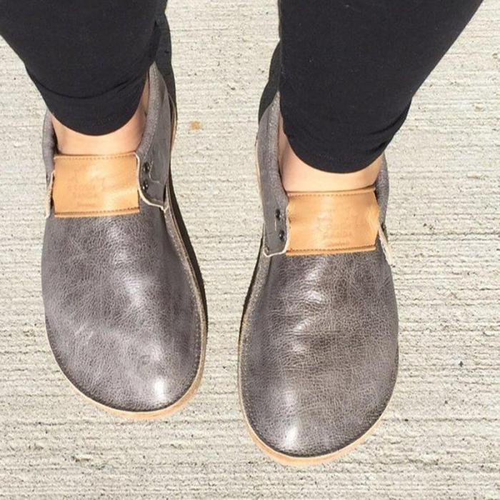 Soft Comfy Sole Slip On Faux Leather Flats