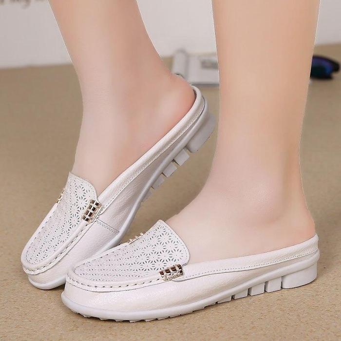 PU leather flat shoes woman 2020 spring summer soft non-slip casual women shoes fashion Breathing hole home slips ladies shoes