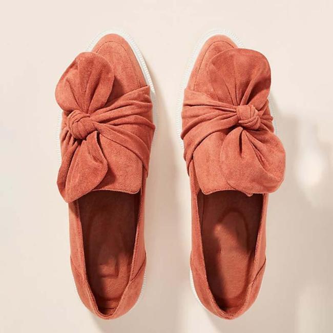 Women Pointed Toe Casual Artificial Suede Bowknot Flat Heel Loafers