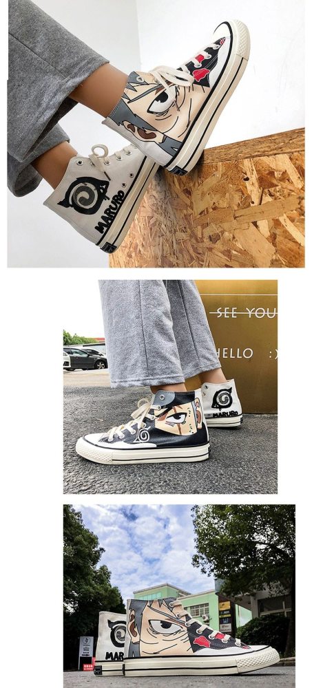 Fashion Canvas Shoes Women Lace Up Anime Sneakers Woman Casual Cozy High Top Sneakers For Women Unisex Sneakers