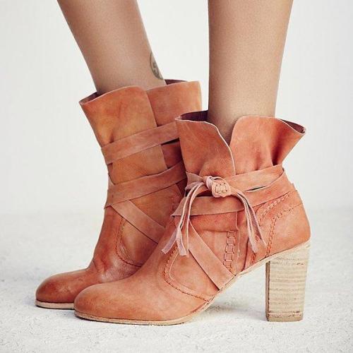 Fashion Tassel Chunky Heel Artificial Leather Spring/fall Boots