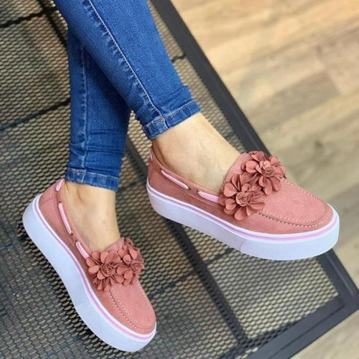 Women Flats Shoes Platform Sneakers Slip On Suede Ladies Loafers Casual Floral Shoes Women Shoes zapatos de mujer