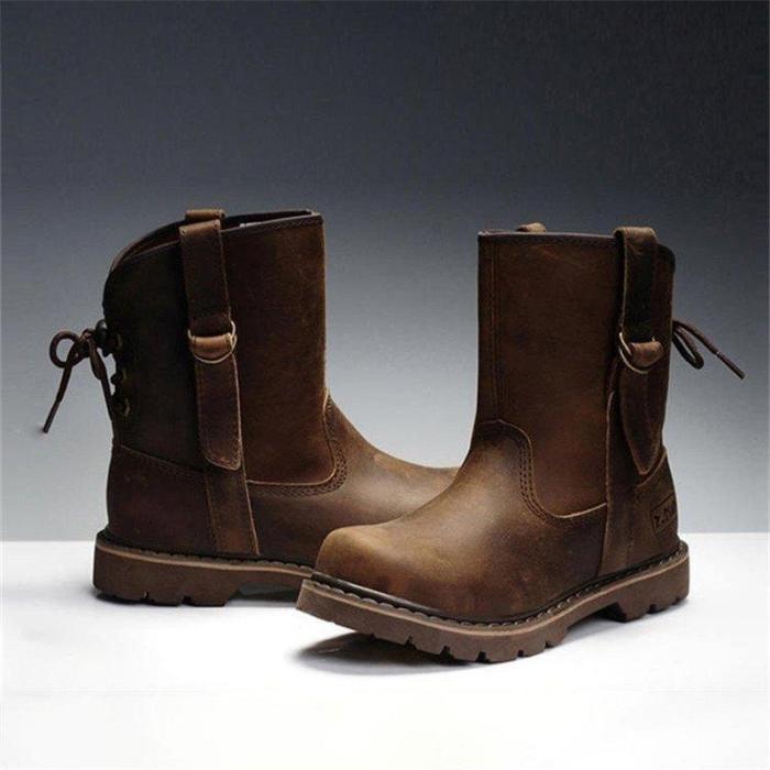 Women's Leather Martin Boots for Women's Vintage Cowboy Shoes