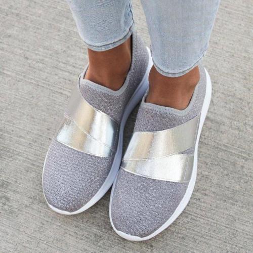 Athletic Style Slip-On Elastic Band Breathable Sneakers