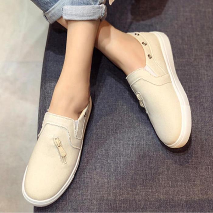 Womens Sneakers Distressed canvas Sneaker Slip On Shoes