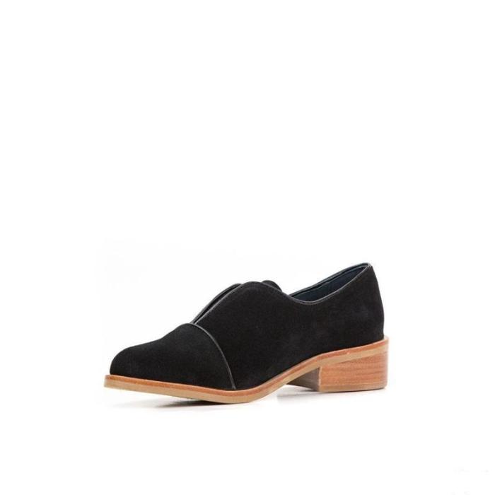 Elegant contracted round-toed low-heel single shoes