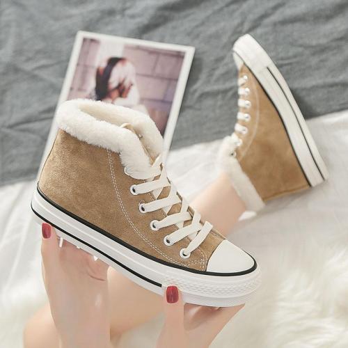 Winter Warm Casual Canvas Shoes Women Classics Sneakers High Quality High-top Fashion Cotton Shoes Ladies Flats Zapatos De Mujer