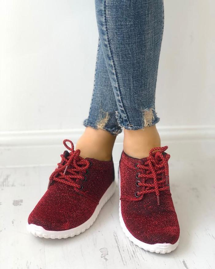 Glittering Net Surface Breathable Sneakers