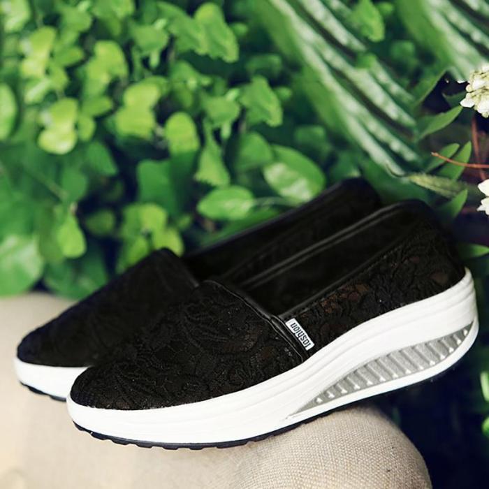 Breathable Loafers Hollow-out Mesh Platform Shoes