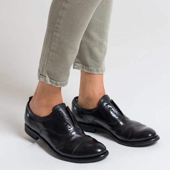 Women's flat casual leather loafers