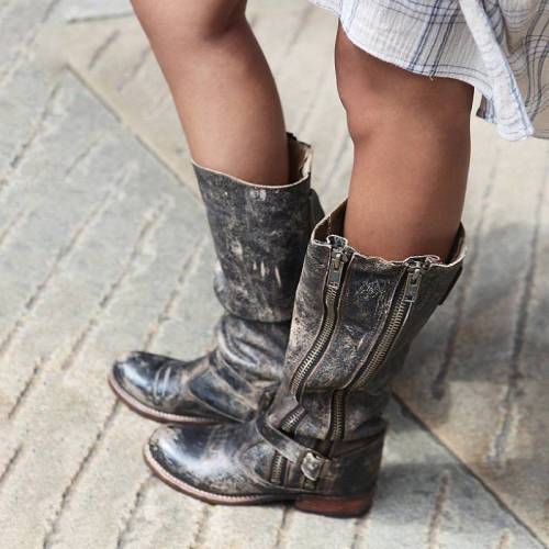 Vintage Mid-Calf Side Zipper Daily Boots