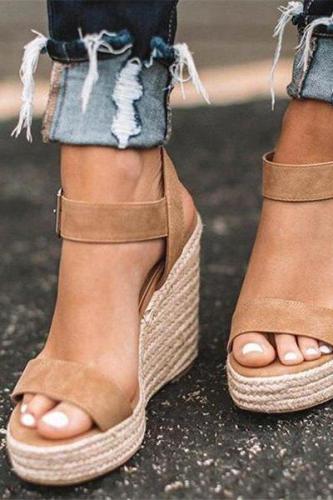Fashion Twine   Woven Wedge Sandals