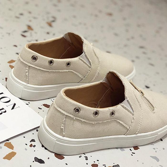 Womens Sneakers Distressed canvas Sneaker Slip On Shoes