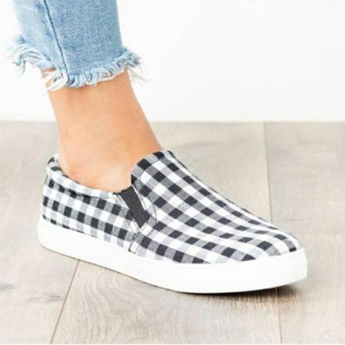 2020 Autumn New Women Flats Fashion Women Casual Shoes Candy-colored Plaid Flat Shoes Women Loafers Large Size 35-43 W24-16