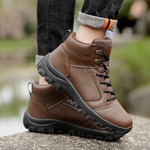 2020 Winter Waterproof Men's Casual Boots Tide British Wind Casual Leather Mens Winter Boots High Top Fashion Men's Martin Boots