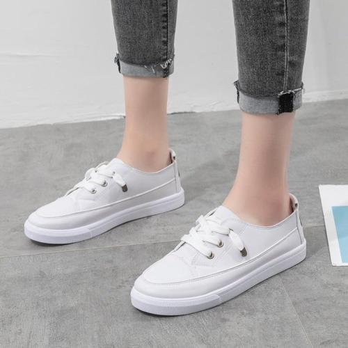 New Fashion Shoes Women's Vulcanize Mesh Shoes Autumn New Casual Classic Solid Color Pu Shoes Women White Shoes Sneakers