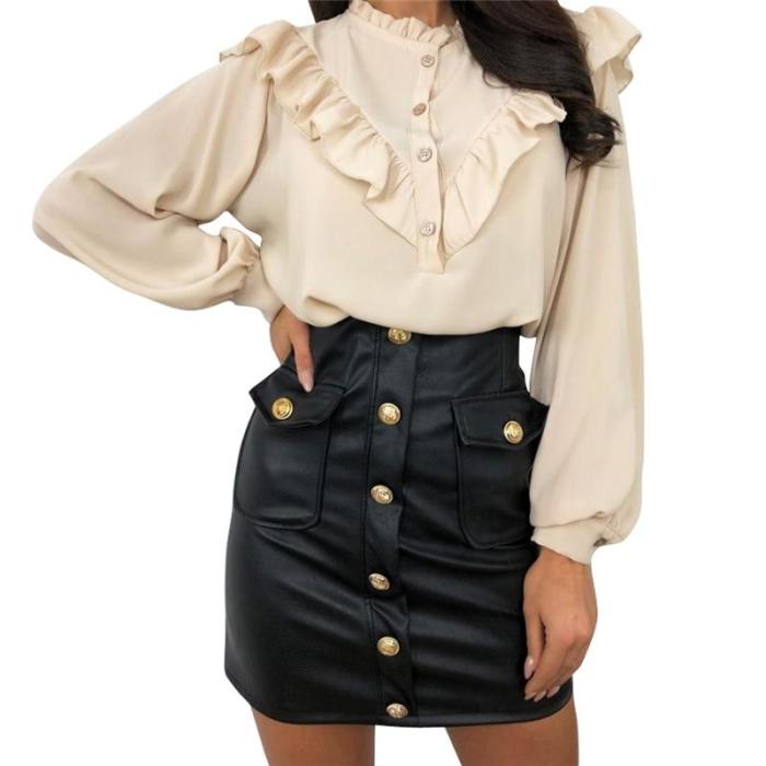 New arrival 2020 Fashion Sexy High waist PU leather Women Skirts Sashes Zipper Pencil Mini skirt Autumn Winter White Black skirt