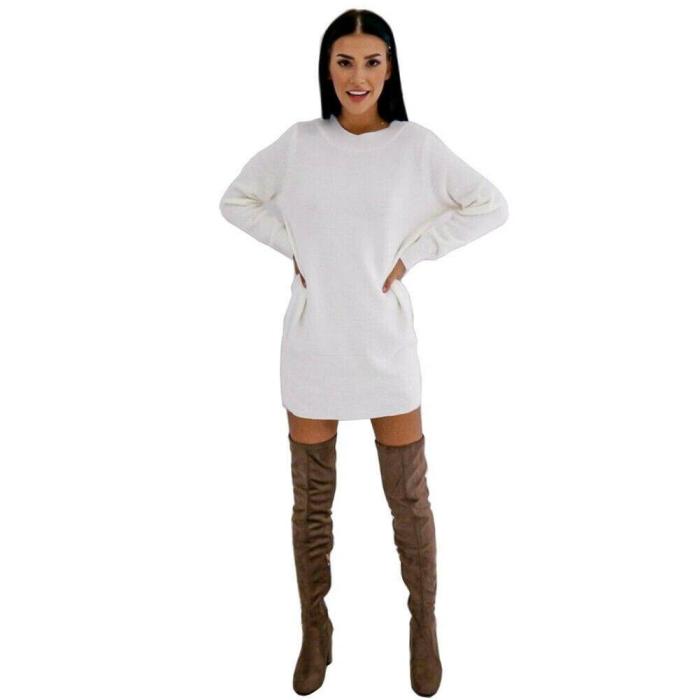 2020 Fashion Winter Plush Sweater Dress Women Casual Sexy Mini bandage Dress Female Party night Bodycon Christmas White clothing