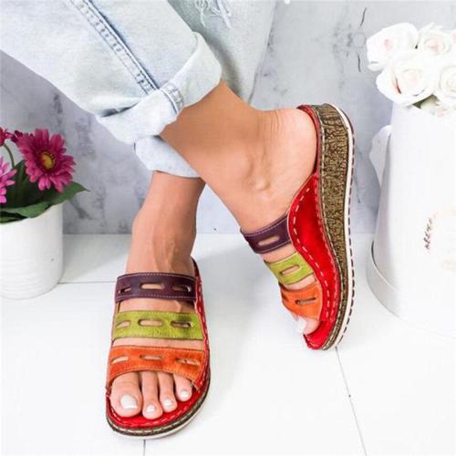 New Summer Women Sandals Stitching Sandals Ladies Open Toe Casual Shoes 2020 Fashion Platform Wedge Slides Beach Shoes