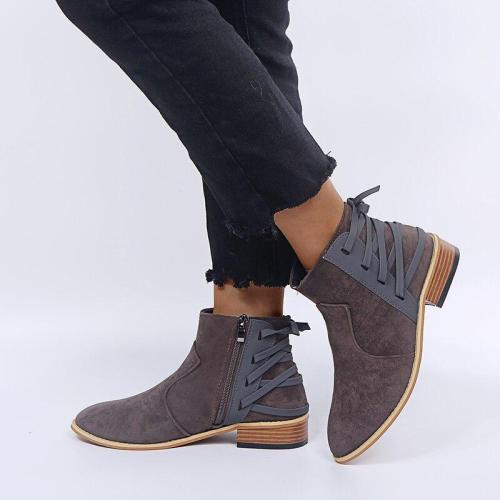 Plus Size 35-42 Women Boots Faux Suede Ankle Boots Back Band Casual Shoes Woman Flat Botas Mujer 2020 Winter Shoes Autumn N7763