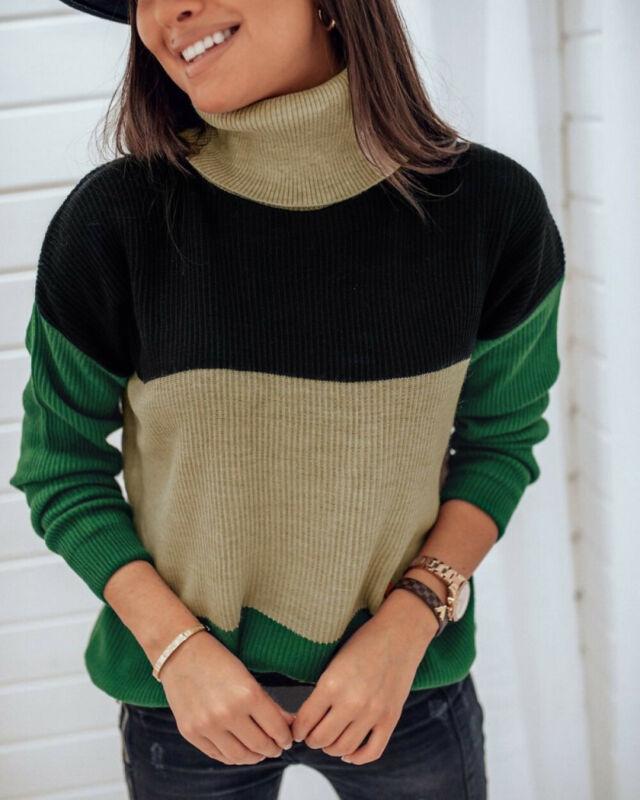 Hot Autumn Women's Long Sleeve Jumper Tops Sweater Warm Winter clothes High Neck Knitwear Ladies Casual Outwear Pullover Tops