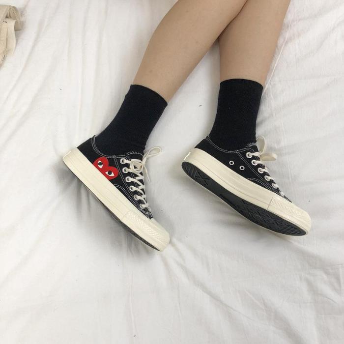 DIWEINI  male PLAY Black CDG 1970s All cool star High/Low top Unisex Skateboarding Shoes sapato feminino zapatos de mujer