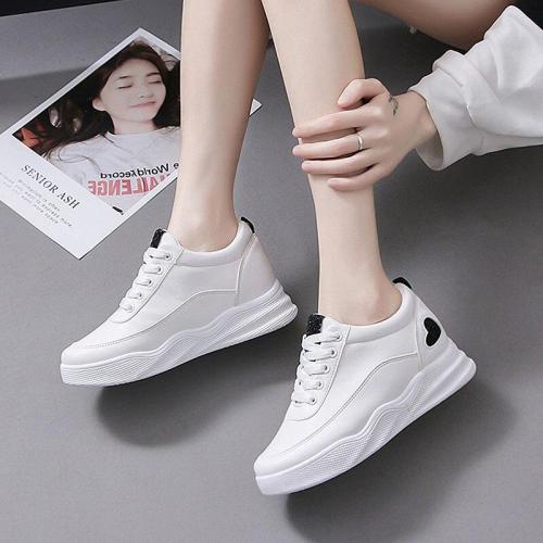 Waterproof casual shoes women spring flat white platform sneakers 2020 fashion leather Women Vulcanize Shoes Zapatos Mujer VT282