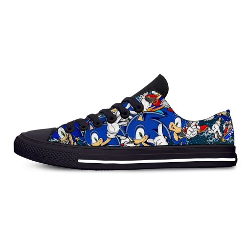 Men's Casual Shoes Sonic The Hedgehog Cartoon Hot Cool Fashion Funny Canvas Shoes Low Top Lightweight Breathable Men Women