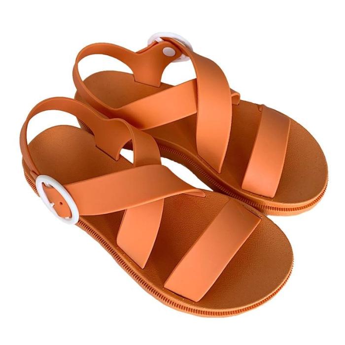 Summer Women Sandals Hook & Loop Girl Rome Soft Jelly Sandals Open Toe Platform Comfort Female Casual Flat Beach Shoes