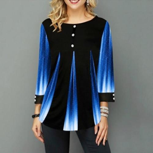 2020 Women New Summer Street hipster Print Blue Tops 3/4 Sleeve Loose Ladies Tee Shirt Plus Size 4xl 5xl Female T-Shirt