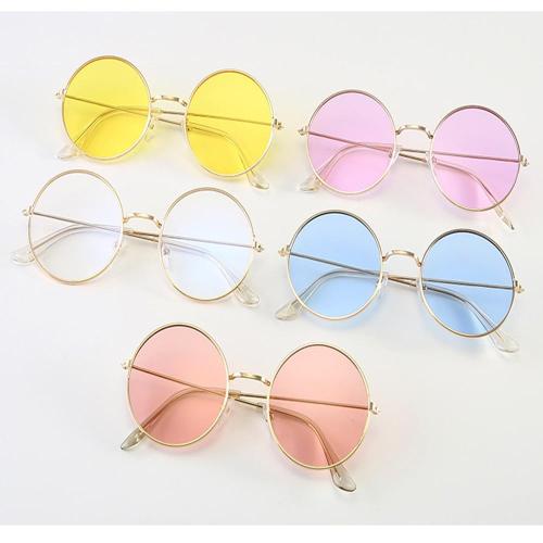 Sunglases Round novelty sunglasses women 2018 new hip hop style color lenses retro glasses summer travel trend accessories