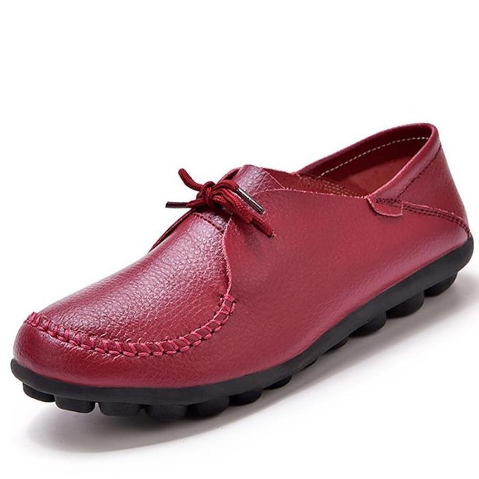 Women Flat Shoes Big Size 43-44 Rubber Non Slip Oxford Shoes For Women Lace Up Nurse Shoes Woman Casual Solid Sewing
