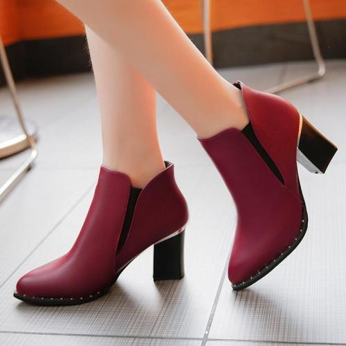 Woman Ankle Boots High heels Women Shoes Poined Toe Silver Heeled Pumps 2016 Winter Shoes Ladies Booties botas mujer 2885