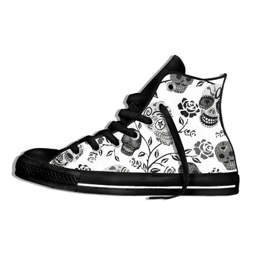 Women 3D Punk/Vintage Skull Head Printing Walking Shoes Women Classic High Top Canvas Shoes Breathable Sneakers Sports Shoes