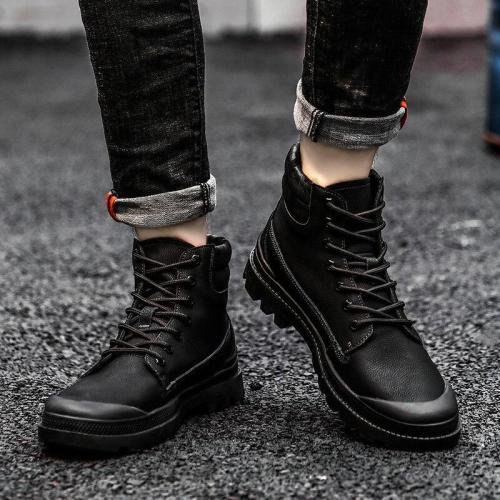 Men Military Boots Vintage Boots Winter Shoes Outdoor Warm Snow Boots Ankle Flat Boots Anti-skid Safety Shoes Zapatos De Hombre