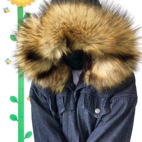 NEWDISCVRY Big Fur Collar Women's Denim Jacket 2020 Winter Velvet Thick Women Coat Locomotive Lamb Female Ladies Short Coat