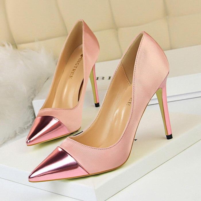 Female Dress Shoes Women New Arrival 2019 Pumps Designer Heels Wedding Shoes Sexy Silk Pink Shoes G0010
