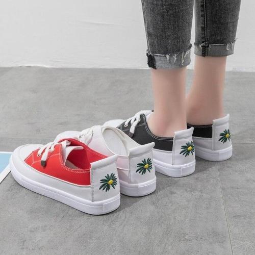 New Fashion Shoes Women's Vulcanize Mesh Shoes Autumn New Casual Classic Solid Color Pu Shoes Women White Shoes Sneakers