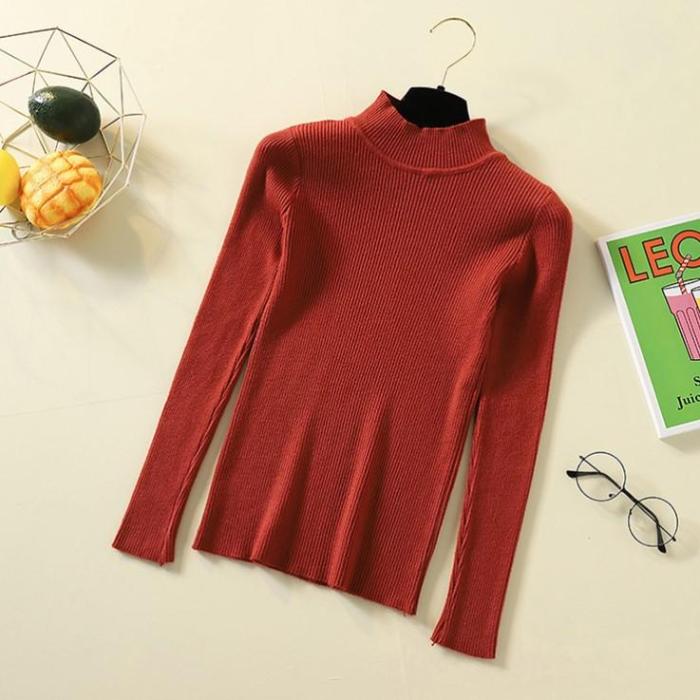 Bonjean Knitted Jumper Autumn Winter Tops Pullovers Casual Sweaters Women Shirt Long Sleeve Short Slim Tight Sweater Girls